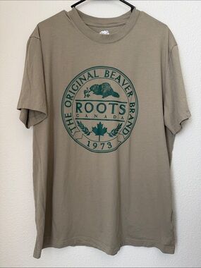 Roots Canada Organic Cotton Tee Shirt Large